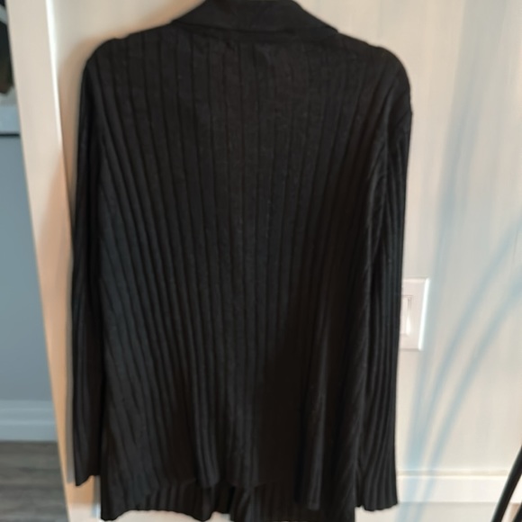 Dark Grey Long Collared Cardigan Sweater - Picture 5 of 5